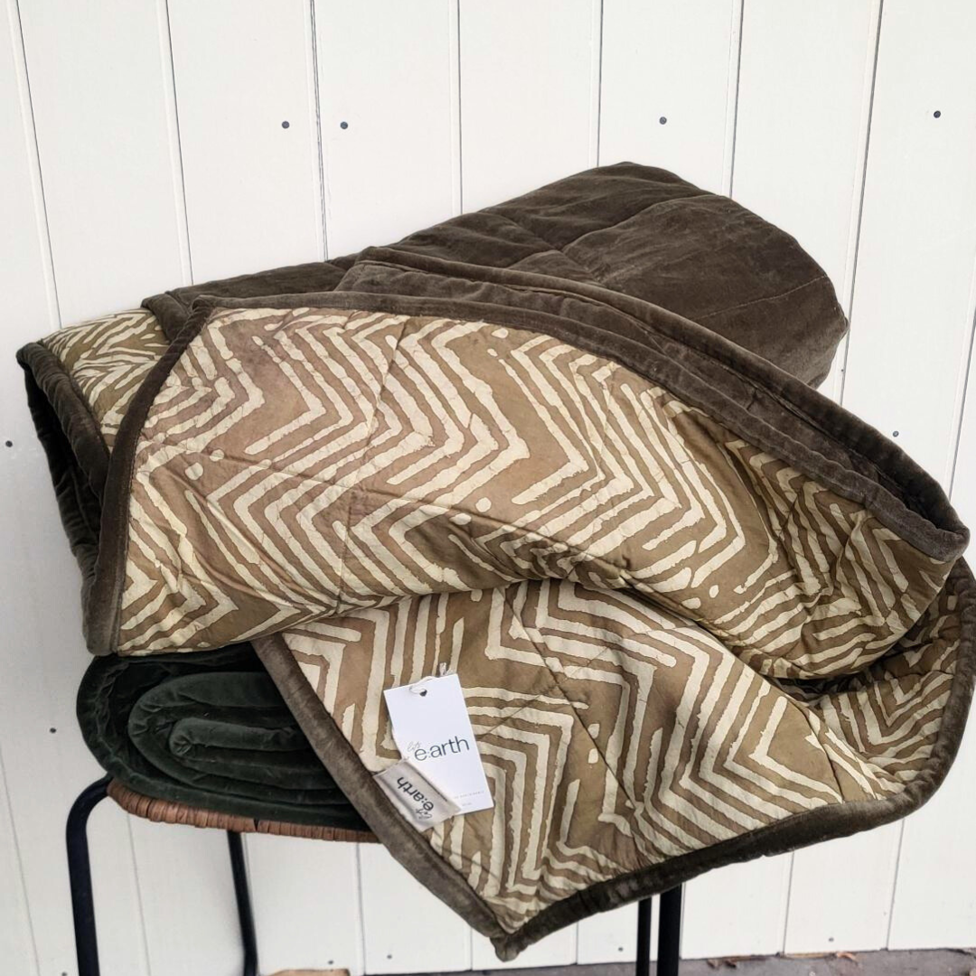 Moss Creek Cotton Velvet Quilt Reverse Dabu Print