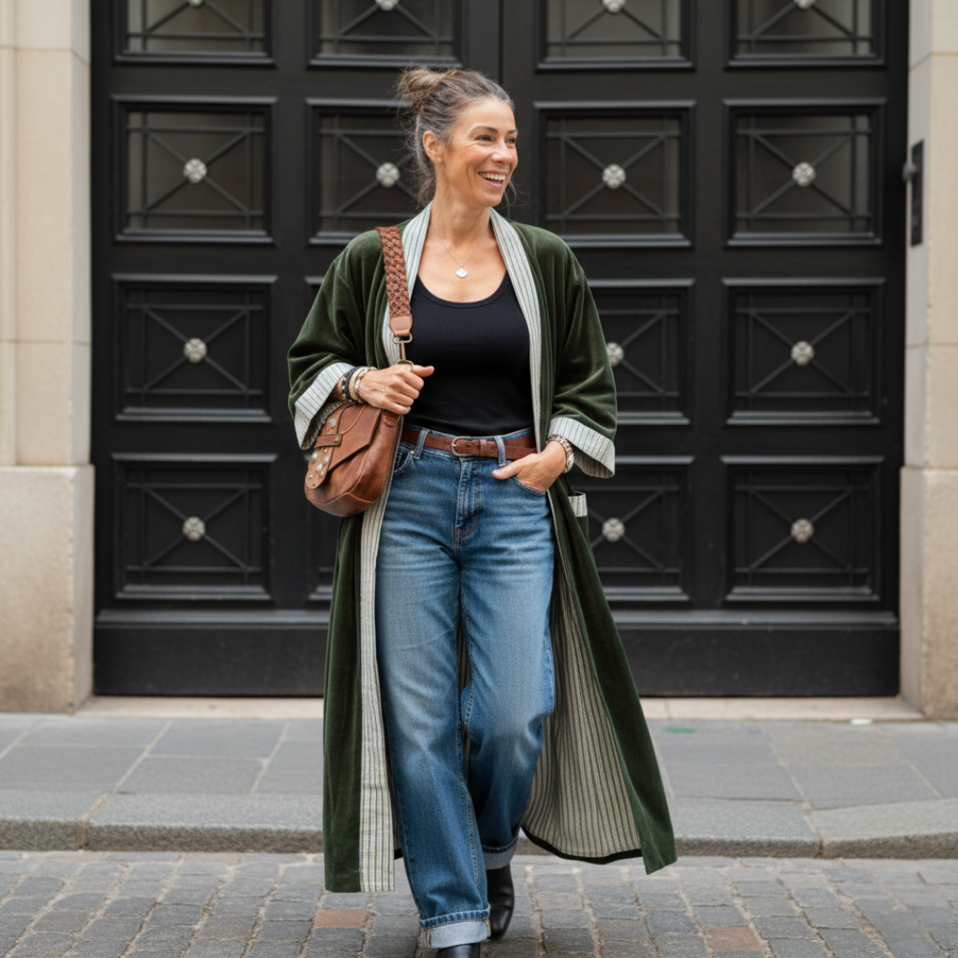 Eucalypt Mallee Cotton Velvet Dabu Kimono