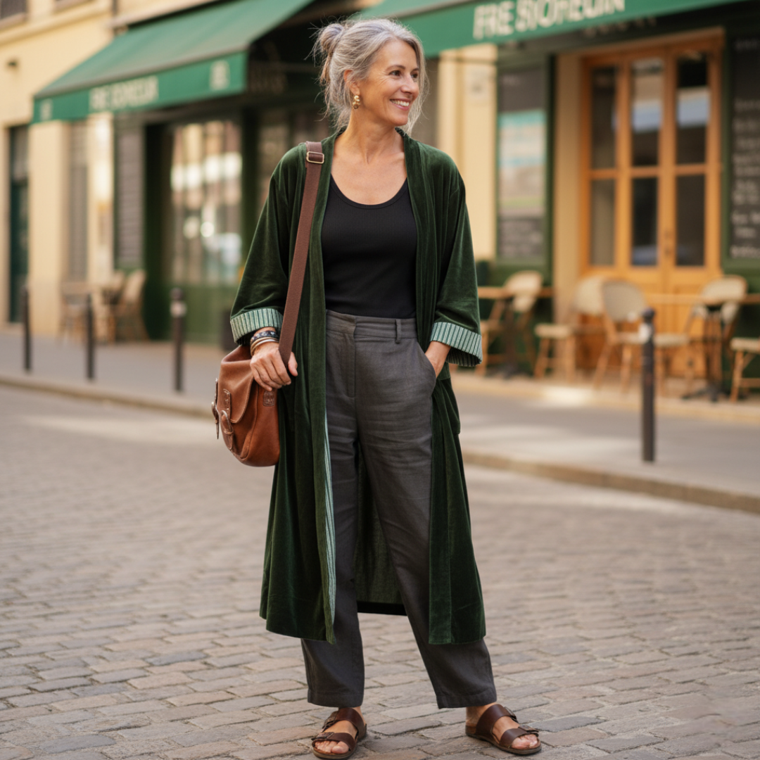 Eucalypt Mallee Cotton Velvet Dabu Kimono