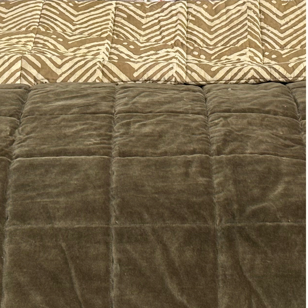 Moss Creek Cotton Velvet Quilt Reverse Dabu Print
