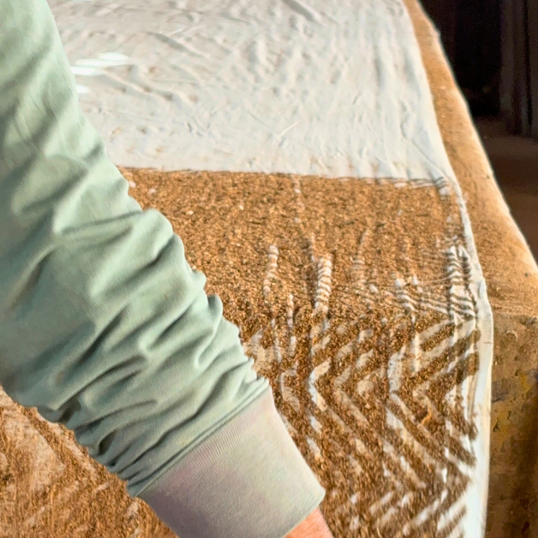 Ochre Creek Cotton Velvet Throw & Quilt Reverse Dabu Print