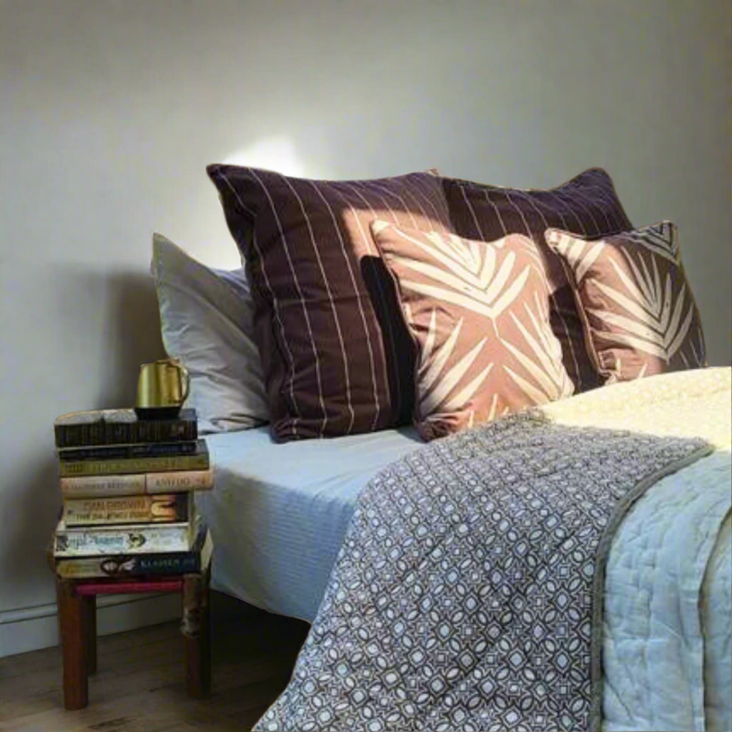 Stripes Cushion Covers Burnt Sienna - Pack of 2