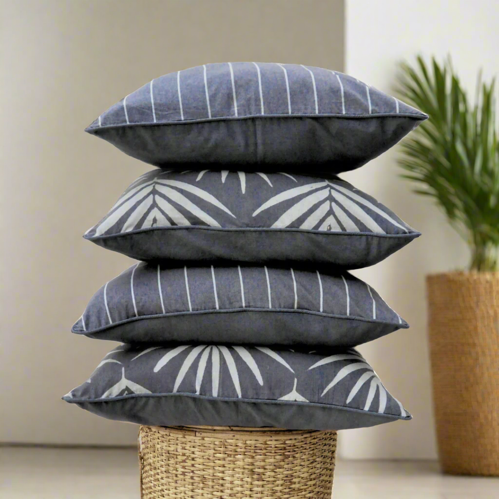 Stripes Cushion Covers Slate - Pack of 2