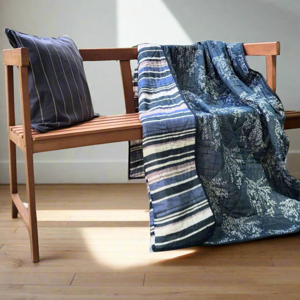 Ode Hand Quilted Reversible Throw