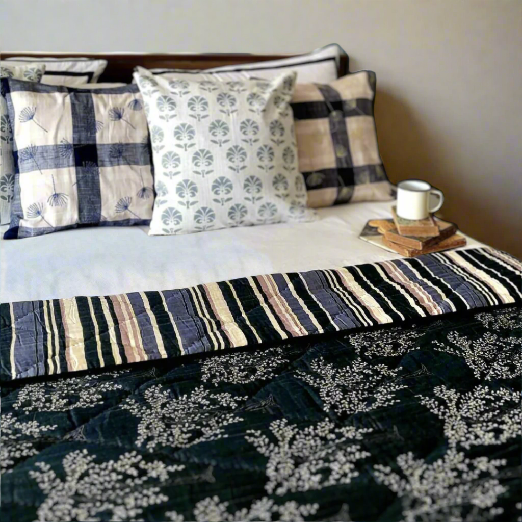 Ode Hand Quilted Reversible Throw
