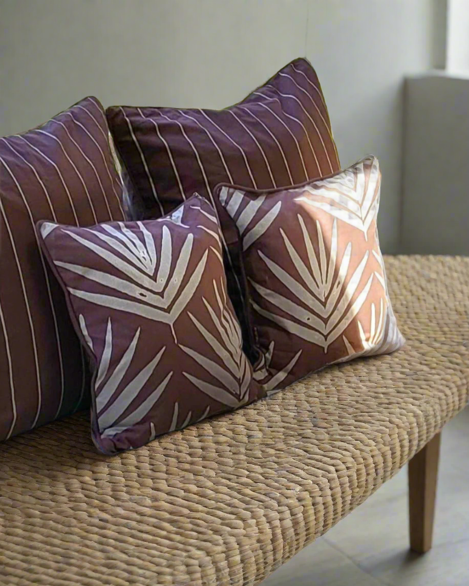 Stripes Cushion Covers Burnt Sienna - Pack of 2