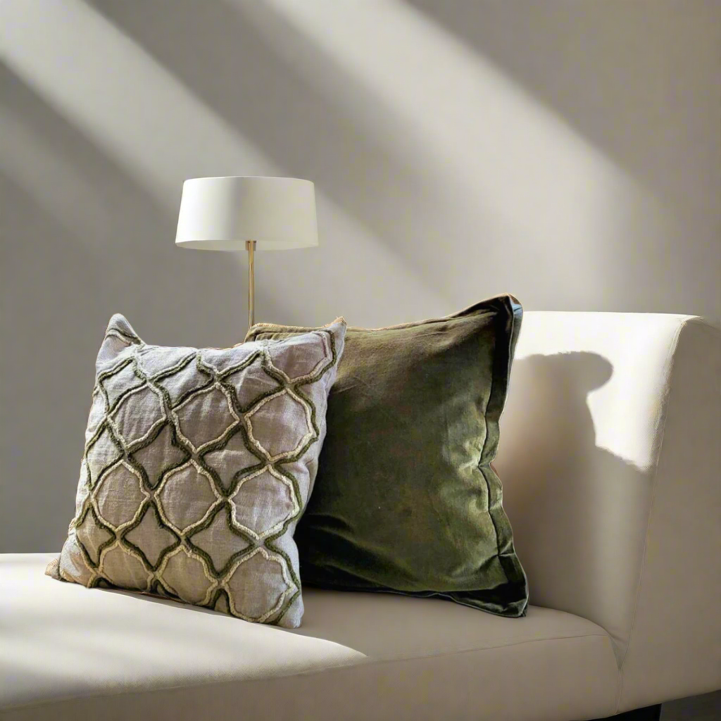 Stonewash Cushion Cover in Textured Khadi Patchwork