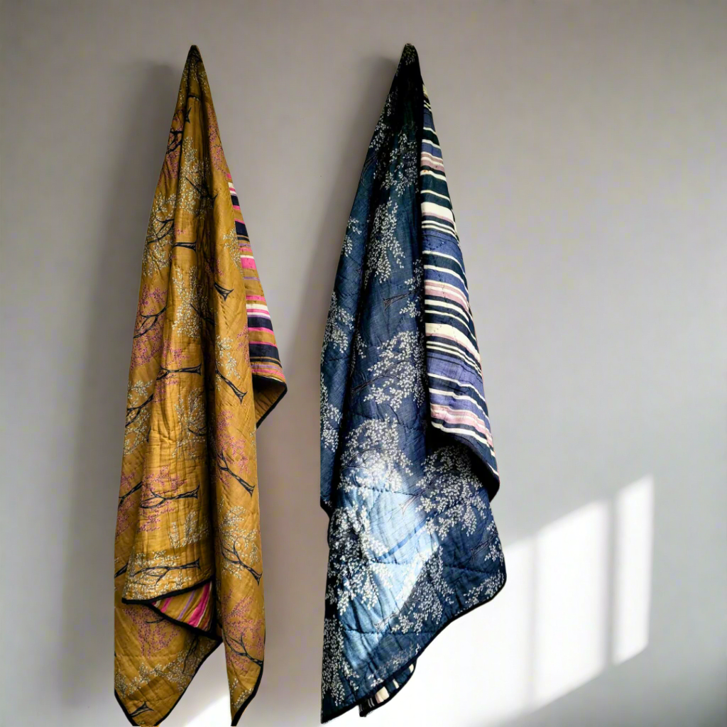 Ode Hand Quilted Reversible Throw