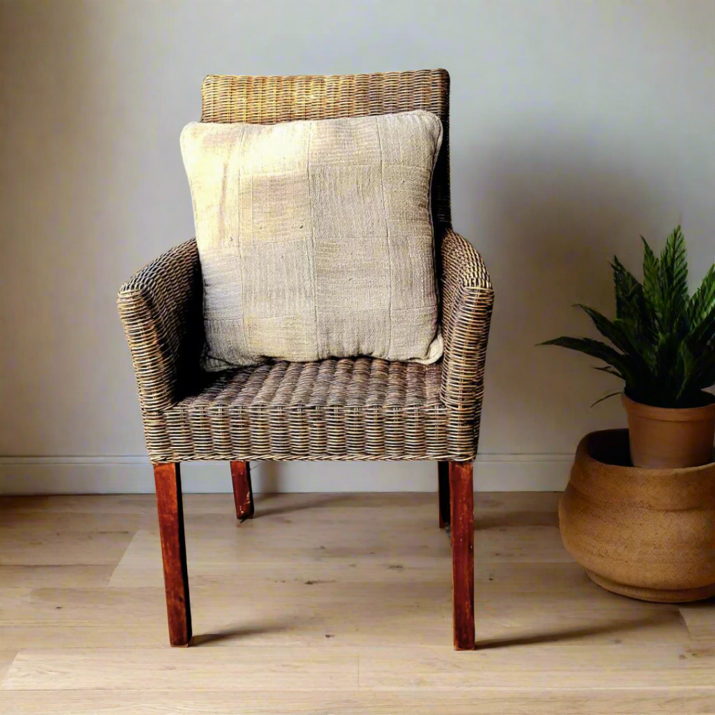Stonewash Cushion Cover in Textured Khadi Patchwork