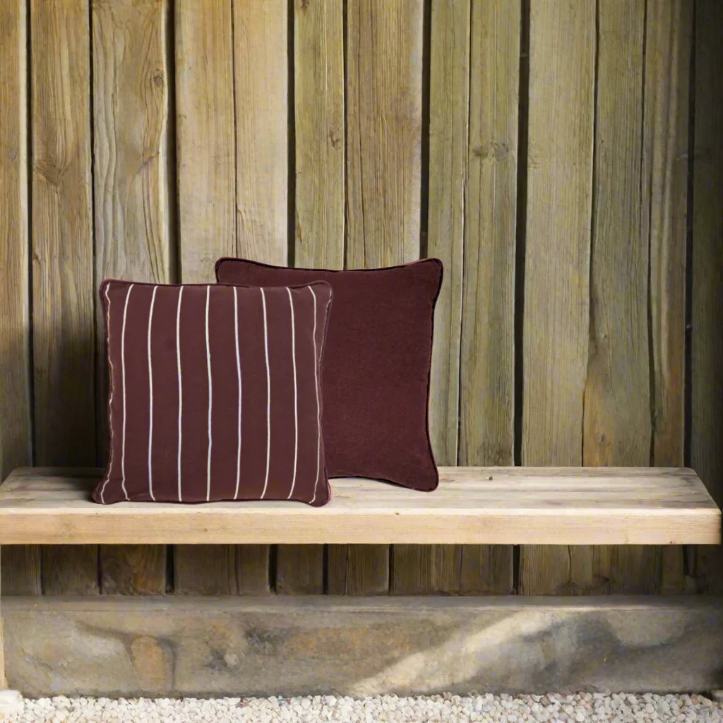 Stripes Cushion Covers Burnt Sienna - Pack of 2