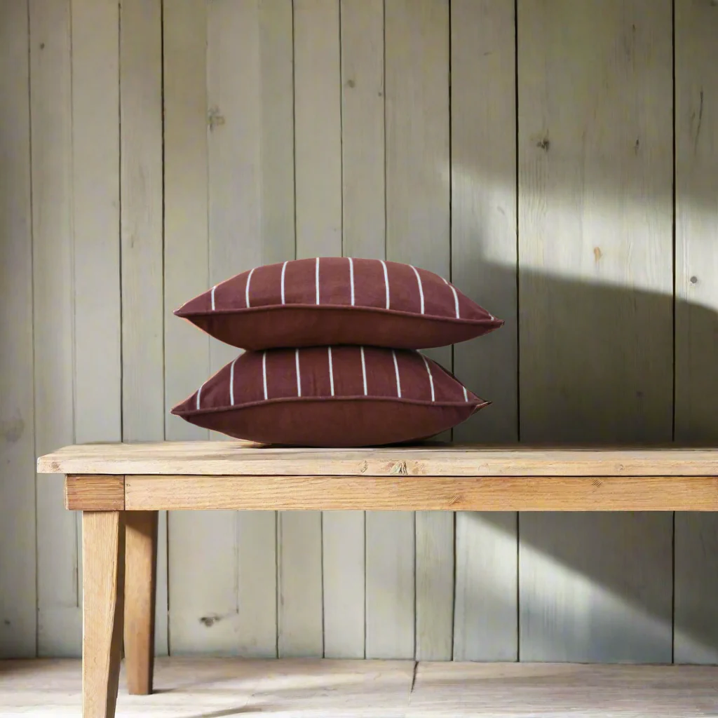 Stripes Cushion Covers Burnt Sienna - Pack of 2
