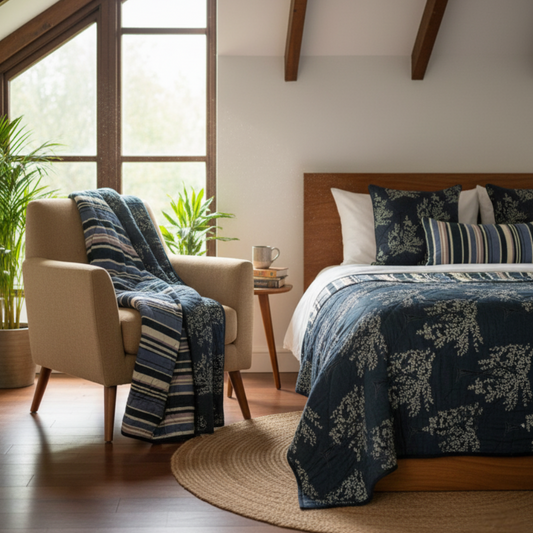 Ode Tree Hand Quilted Reversible - Throw & Quilt