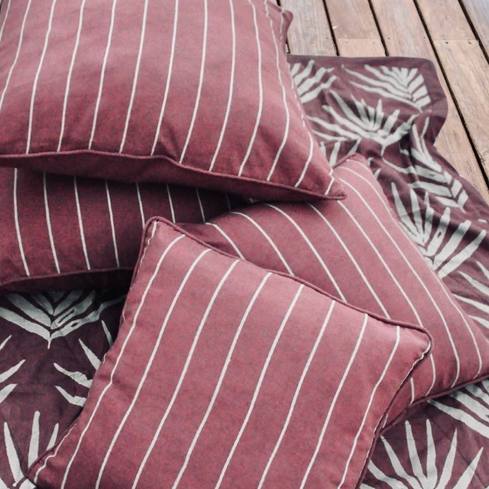 Stripes Cushion Covers Burnt Sienna - Pack of 2