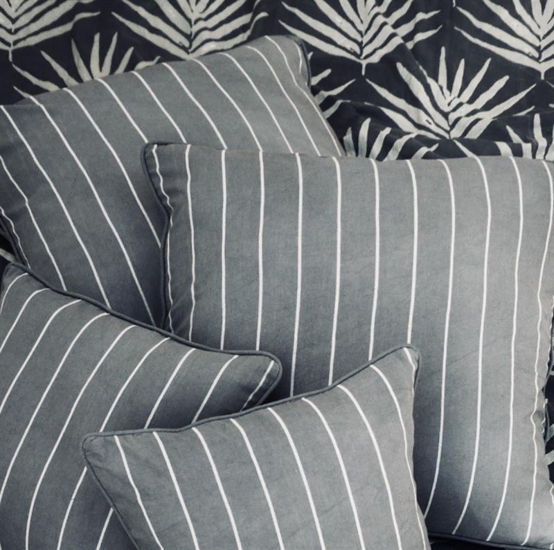 Stripes Cushion Covers Slate - Pack of 2