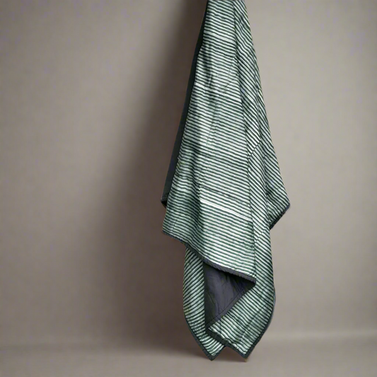 Mallee Silk Hand Block Printed Striped Throw