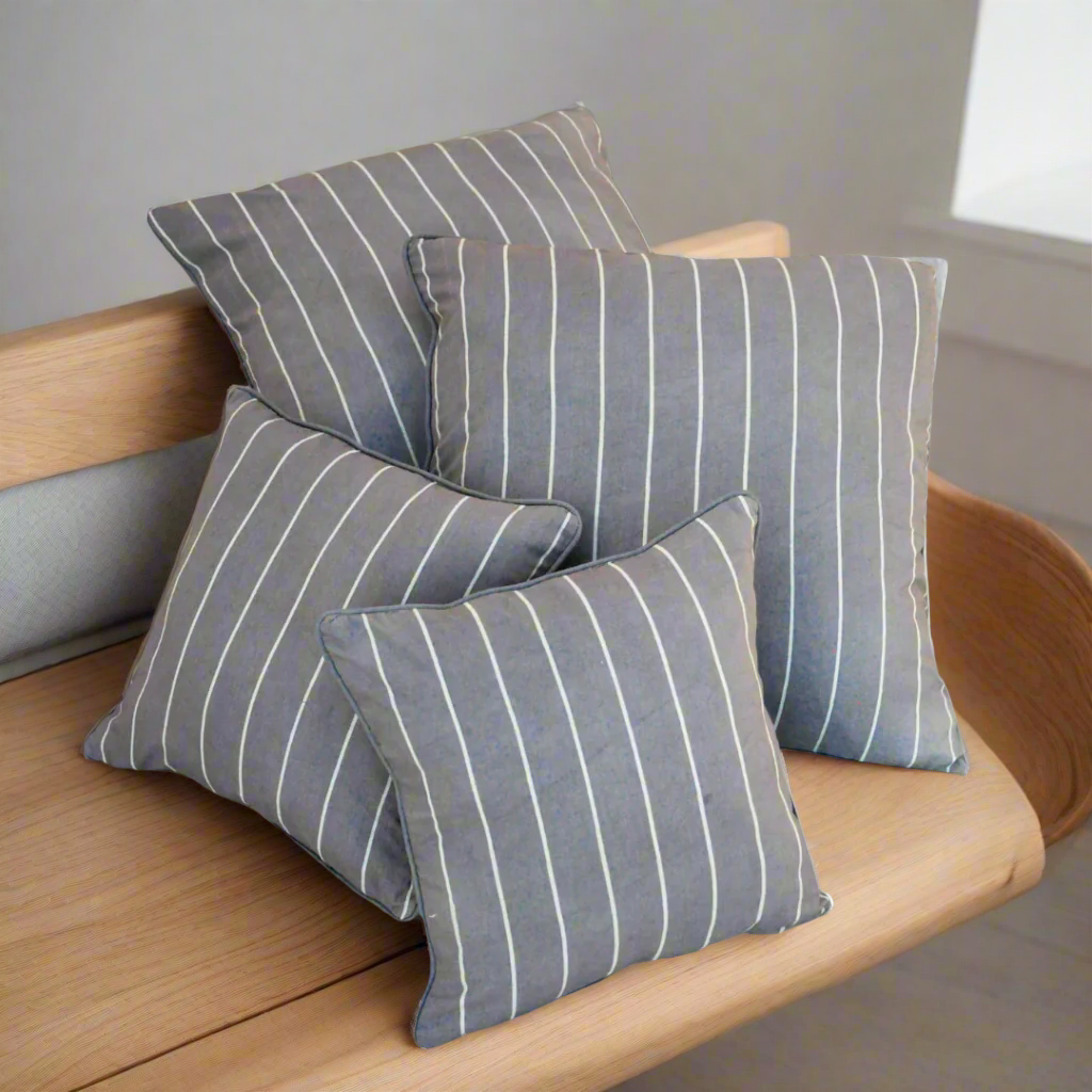 Stripes Cushion Covers Slate - Pack of 2