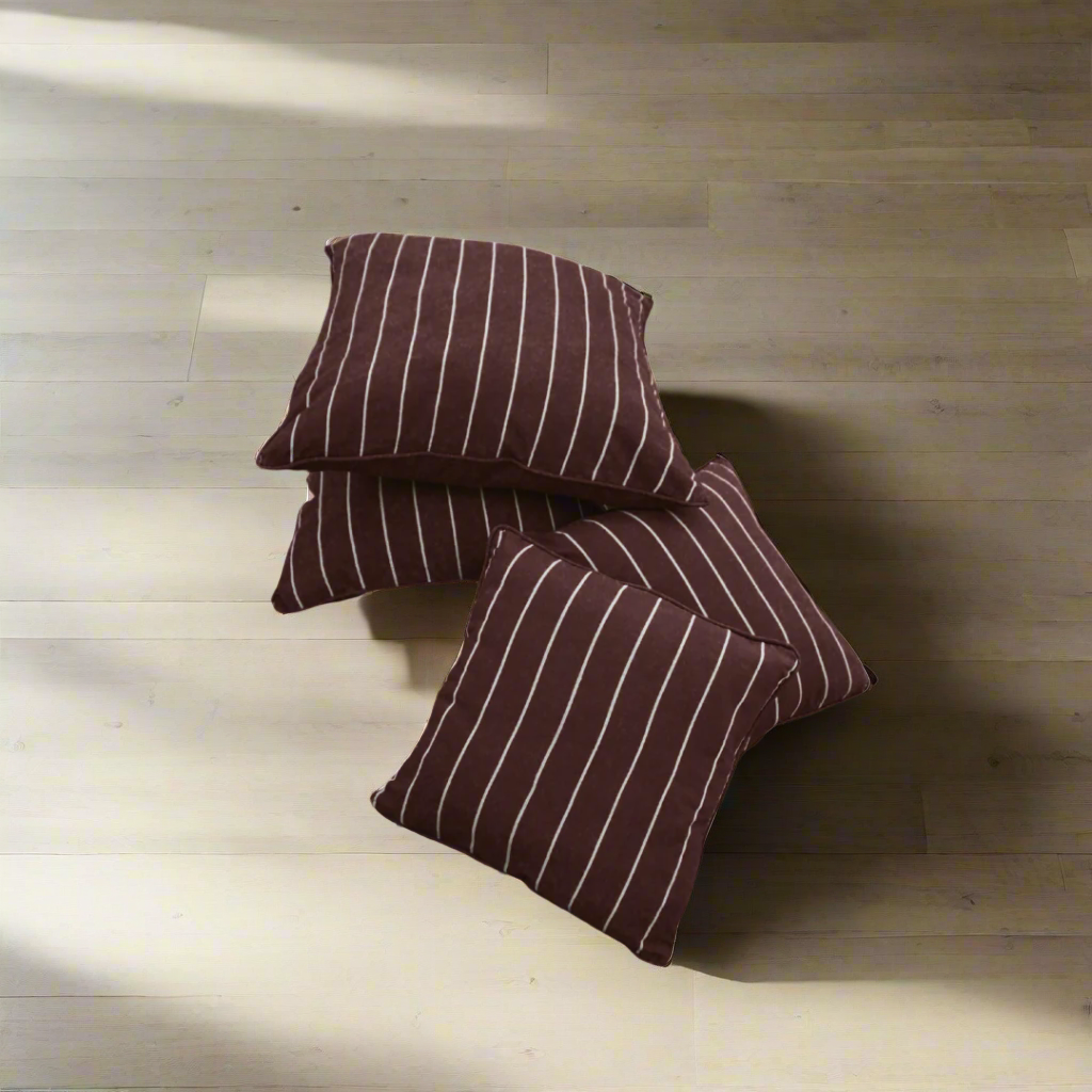 Stripes Cushion Covers Burnt Sienna - Pack of 2