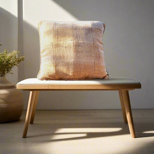 Stonewash Cushion Cover in Textured Khadi Patchwork