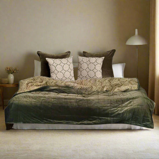 Moss Creek Cotton Velvet Quilt Reverse Dabu Print