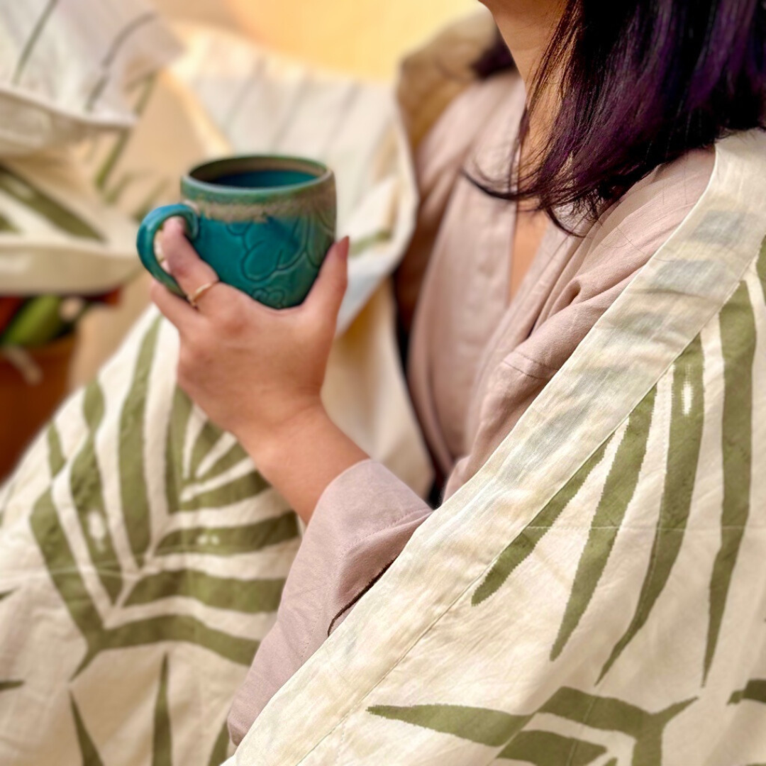 Bangalow Throw Blanket Eucalyptus